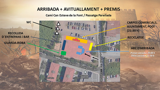 mapa llegada y premios mitja del castell 2023