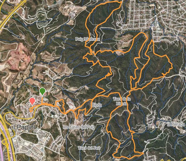 mapa itinerari mitja del castell